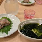 いわし料理・日本料理 かぶき - たたきと豆腐青海苔餡掛け