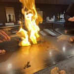 鉄板焼 日和 - ファイヤー！！