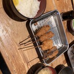 らくだや - 串カツ定食 500円 ごはん、味噌汁
