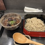 手打ちそば 柚楽 - 揚げナスおろしつけ蕎麦