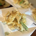 博多つつじ庵 - イカ後造り天ぷら