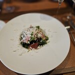 オステリア プロフーモ - 生ハムとパルミジャーノレッジャーノのベビーリーフサラダ