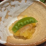 赤坂 島袋 - 甘海老と伊勢海老昆布締め 八朔