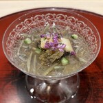 赤坂 島袋 - 秋田の蓴菜 蒸し鮑