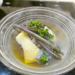 澤田 - 花山椒と黒メバル、筍、ワラビ