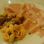 TRATTORIA AL SODO  - アペリティーボ2皿目(モルタデッラ、南瓜インパナーダ、茄子オイル煮他)