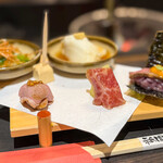 神楽坂 囲炉裏焼肉 祇園 - なだ万の味、前菜。