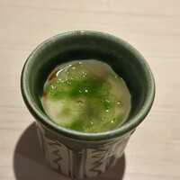 鮨 利﨑 恵比寿 - ホタルイカと新ゴボウの茶碗蒸し