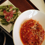 レッコルニーア ペル ウッチェリーノ 仙台駅前店 - 夏野菜とあさりのトマトソースパスタ