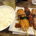 後半はごはんで焼き鳥