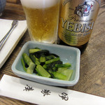 ビールで焼き鳥