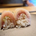 鮨 三心 - ブリ大根　大根千枚漬け②