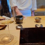 鮨 三心 - 玉露　かぶせ　ほうじ茶