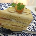 フォレスト・マム - 2014.08 ヴィーガンクリーム(仮称)を使った桃のショートケーキ