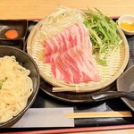 呑処 心花 - 料理写真:ねぎしゃぶランチセット ¥1,100 Bうどん
