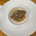 Au Depart Cinq fers - 信州ポークと水菜とドライトマトの塩味ボロネーゼ