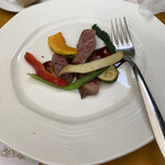 Au Depart Cinq fers - 信州牛のステーキ　千曲川ワインバレーの赤ワインソースにして