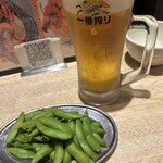 二代目 響 - 生ビールと塩トリュフ枝豆