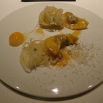 フロリレージュ - カルガモのモモ肉と内臓のラビオリにじゃがいも麺