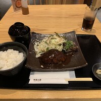 黒毛和牛専門 天の幸山の幸 淀屋橋店  - 宮崎牛ハンバーグ　ハラミステーキ添え