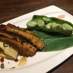 山海倶楽部 - そら豆とたけのこの炭火焼き