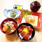 いけす海幸 - 海鮮丼と鰻丼のハーフセット