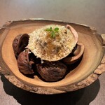 nôtori - 胡桃のプレート オニグルミ 豚肉のパンチェッタ 胡桃の樹液シロップ オキザリス