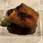 鮨 一二郎 - 桜鱒とオクラ天ぷら