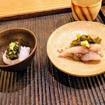 魚菜料理 縄屋 - カミナリイカ・鯵 202505