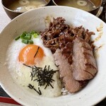 利久 - 牛たん2種盛り丼