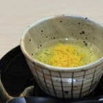 すし宮川 - アスパラプリン唐墨掛け