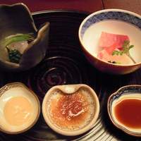 日本料理 木の花 - お造り(かわはぎ、まぐろ・鯛)