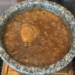 麺の道 あをによし - つけ汁！煮えたぎってます☺️