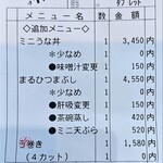 まるや本店 - レシート