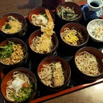 寿庵 - 蕎麦の椀が９種類付いている「宿場蕎麦、2,200円」