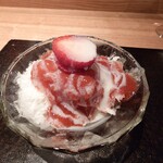やまぐち - いちごのかき氷　パンナコッタ