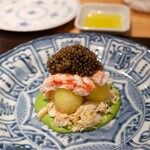 やまぐち - 毛ガニ、メロン、パセリのソース、キャビア