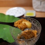 やまぐち - 紫雲丹、干し貝柱のジュレ、広島のじゅん菜