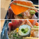 UORIKI FISH MARKET - サーモンと細巻きのネギ