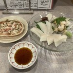 居酒屋 ほがら家 - 刺身（ずわい蟹、つぶ貝）