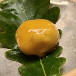 道人 - ⑱マンゴー入り葛饅頭
      外側にトロリとした葛餡をまといつつ、ふわふわのお餅の中には完熟マンゴーの果肉、とても甘いけど餡子よりもスッキリした後味