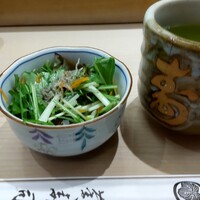 菊寿司 - 小鉢とあがり