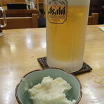 みさき庵 - 生ビール　お通し