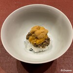 御料理 寺沢 - 飯蒸しに蛍烏賊と蛸の叩きと生海胆