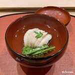 御料理 寺沢 - 鮎魚女に屈み吸口に木の芽の椀