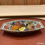 御料理 寺沢 - 時知らず焼に行者ニンニクと自家製生り節と焼小蕪