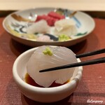 御料理 寺沢 - 大船渡産の星鰈を割醤油で