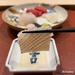 御料理 寺沢 - 槍烏賊槍烏賊の炙りを煎り酒での炙りを煎り酒で