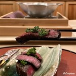 御料理 寺沢 - いわて牛のフィレ肉の炭火焼に花山椒