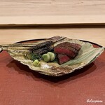 御料理 寺沢 - いわて牛のフィレ肉とグリーンアスパラの炭火焼